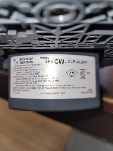 System sensor spscwl - sensor, spscwl-clr-alert